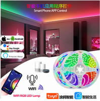Kit LED RGB intelligent avec contrôleur d'application, vente chaude, 5M 10M, WIFI BT, bande lumineuse LED RGB 5050