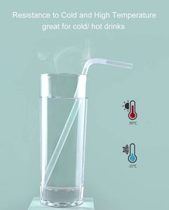 Pailles à boire flexibles en plastique transparent réutilisables 0,2 " x 7,87 " - Product Image 3