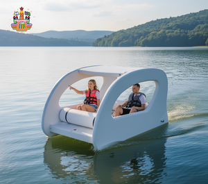 Île flottante gonflable en PVC épaissie pour 6 personnes, bateau pirate, amusement, fête aquatique personnalisée, yacht - Product Image 2
