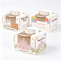 Boîte à gâteau personnalisée pour l'anniversaire des enfants, boîtes cadeaux écologiques pour repas d'enfants, emballages de pâtisserie sucrée