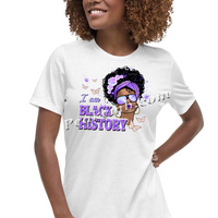 Sıcak satış demir Afro kız Transfer baskı ben siyah tarih ısı basın DTF Film transferi için T-shirt