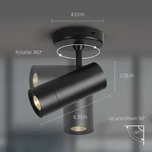 Aisule holofote redondo gu10, luminária para parede, lavagem de 90 graus, ajuste 7w, suporte luminoso para superfície