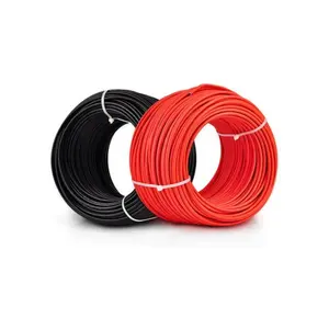 10 awg 6mm2 copper XLPO Red Black Battery solar cable PV wire DC AC for Solar Panel