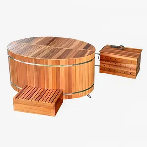 Nuovo Design Chiller Tub Cedar Wood Ice Bath vasca da esterno in legno portatile Ice Bath Water Chiller Ice Bath Machine in vendita