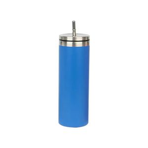 Gobelet isotherme droit en acier inoxydable de 20 oz avec couvercle à vis et paille - Product Image 1