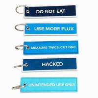 Porte-clés brodé, grand breloque clé, motif vague bleue, 'You Got the Big Key', porte-clés en tissu personnalisé, étiquette de bagage, cadeau