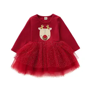 Vestido Rojo de Navidad para niña, ropa de invierno, Boutique, europeo y americano, 2019