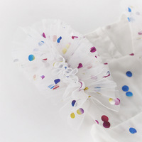 Robes de fête pour bébés filles, boutique, écologiques, respirantes, 100% coton, pois colorés, à volants, longueur genoux