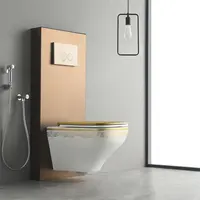 Gold Wandbehang Toilette High-End Wc Automatischer Wassers chrank Badezimmer Keramik Wandbehang Toilette Bidet