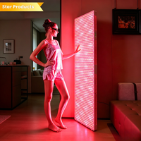 IDEATHERAPY Panneau de luminothérapie à lumière rouge à haute irradiation 8/9 ondes pour tout le corps, avec écran tactile et contrôle par application, et support sur roulettes