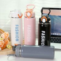 316 acier inoxydable thermos tasse étudiant école portable bouilloire tasse de gymnastique de qualité alimentaire en acier inoxydable paille tasse grande poignée