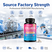 Poudre de collagène hydrolysé OEM, peptides de collagène, biotine, kératine, acide hyaluronique, complément alimentaire pour la beauté de la peau, des cheveux, des ongles et des articulations