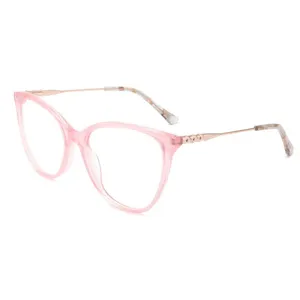 Trend New Fashion Design Optical Eyeglasses Acetate Frame Mix Color Rainbow Women