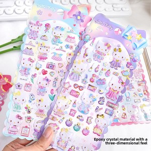 Adesivi Trasparenti con Gatti Bianchi Carini, 4 Design di Personaggi Cartoon, Decalcomanie Sottili per Diari e Decorazioni Fai-da-Te - Product Image 3
