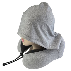 Cuscino da viaggio cuscino per il collo da viaggio con cappuccio per aereo Memory Foam per testa e collo cuscino <span class=keywords><strong>di</strong></span> supporto per lunghi voli in ufficio - Product Image 3