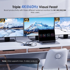 Wavlink WL-UG7701เชื่อมต่อแล็ปท็อป2 * DP อะแดปเตอร์ Triple 4K 60Hz 100W PD in USB-A USB-C dking <span class=keywords><strong>Station</strong></span> - Product Image 3