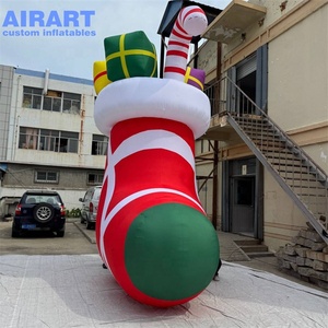 Ballon de boîte de cadeaux de <span class=keywords><strong>chaussette</strong></span> gonflable de décoration de fête de Noël de grande taille de 5m à vendre - Product Image 5