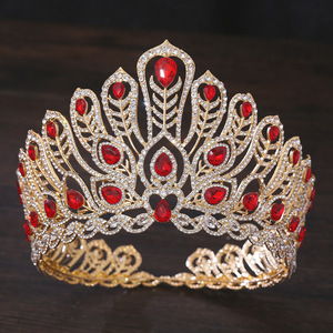 Europeo americano passerella Miss World diadema corona in lega placcata oro strass stile moda HY Brand per <span class=keywords><strong>la</strong></span> bellezza tailandese - Product Image 1