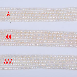 Chaîne de perles en forme de riz blanc de 4-5 mm, perles d'eau douce naturelles roses, semi-finies, accessoires de bijoux faits à la main, collier - Product Image 1
