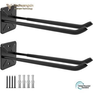 Black Iron <b>Hardware</b> accessories Rod Wall Mount Bracket Set with Screws for Home Installation <b>Hardware</b> Accessories - Product Image 2