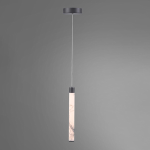 โคมไฟระย้าทรงกระบอกแบบแขวนแนวเส้นตรง ทำจากหินอ่อนและหินอลาบาสเตอร์สไตล์นอร์ดิก เหมาะสำหรับบันได วิลล่า และโรงแรม - Product Image 3