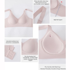 Soutien-gorge YIYI pour femmes grandes tailles, col en V profond, effet seconde peau, dos en U, sans armatures, confortable, push-up, respirant, sans coutures - Product Image 6