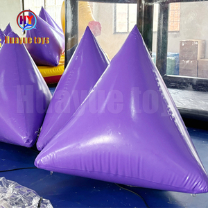 Bouée publicitaire gonflable en PVC HUAYUE, jouet aquatique triangulaire rouge pour jeux en plein air, garantie <span class=keywords><strong>de</strong></span> 2 ans - Product Image 2