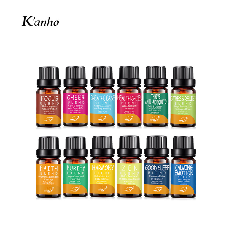 Kanho 10ml Breath Ease mezcla de aceites esenciales Mezclas de aceites esenciales Etiqueta privada Aceite esencial Breathe Easy Blend