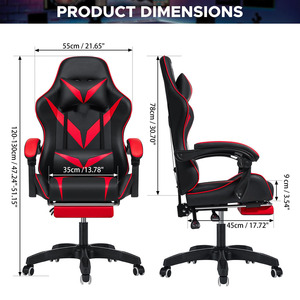 Muestra gratis de Brasil, Linda iluminación, coche de carreras gratis, altavoz de cuero Pu, Bt, giratorio, reclinable, Devo, 180kg, Tesco Gamdias, silla para juegos - Product Image 2