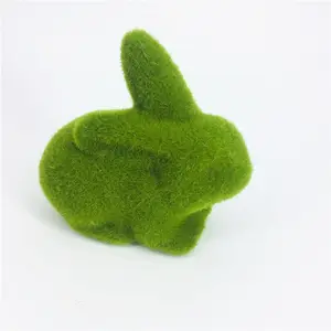 Pasqua giocattolo d'epoca bambola personalizzata verde muschio coniglietto di peluche ornamento 10 centimetri