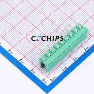 MXHT396R-3.96-09P-GN01-Cu-A Plug-in Terminal Block Bent Lead Through Hole,P=3.96mm Board-to-Board / Socket - Open 1x9P 3.96mm - Product Image 2