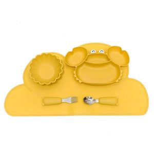 Juego de Vajilla de Silicona para Bebés, Incluye Plato de Cena y Tazón con Divisiones para el Alimentación, Artículos para Bebés - Product Image 1