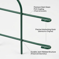 Clôture de jardin minimaliste en fer arqué vert, clôture de cour, revêtement en PVC antirouille, décoration extérieure pour la maison, le patio, le balcon