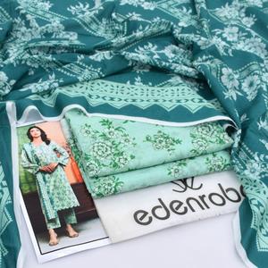 Ensemble 3 pièces Edenrobe non cousu, imprimé numérique, motif floral, vêtements décontractés traditionnels pour femmes, été - Product Image 2