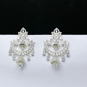 ต่างหูคริสตัลจากนักออกแบบชาวออสเตรียต่างหูเม็ดเดี่ยวชุบโรสโกลด์แวววาวทำด้วยมือ - Product Image 2