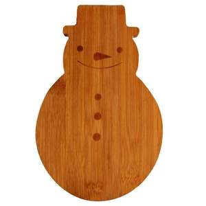 Premium Lovely Custom Snowman Shaped bamboo cutting chopping board for Christmas Gift