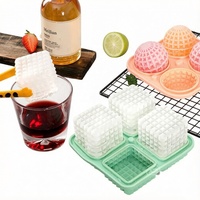Moule à glaçons sphériques carrés en silicone de qualité alimentaire, bac à glaçons DIY flexible avec entonnoir
