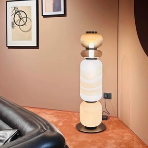 Lampadaire en verre moderne à LED avec commande tactile, style nordique, éclairage postmoderne, lampe décorative pour salon - Product Image 3