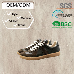 รองเท้าผ้าใบผู้ชายวินเทจหนังแท้ส้นเตี้ยรองเท้าเทรนเนอร์ลำลองระบายอากาศได้ดีรองเท้าหนังวินเทจคลาสสิกยอดนิยม - Product Image 4