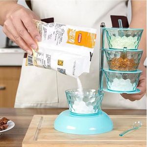 Вертикальная вращающаяся коробка для приправ с прозрачным вращающимся дизайном коробка для специй для соляной банки вращающаяся стойка для хранения кухонных инструментов - Product Image 6