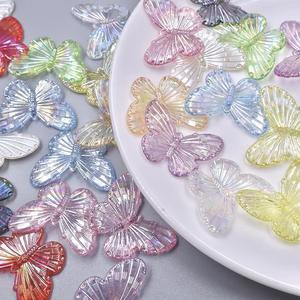 JC AB Aurora colorida trompeta mariposa hecha a mano DIY crema pegamento resina accesorios barrocos accesorios con agujeros al por mayor - Product Image 1