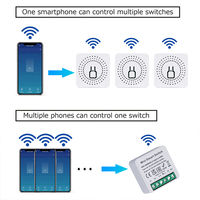 Touchmi Support Tuya Control Smart Home Wifi Light Led Diy Mini Switch Module Fonctionne avec Alexa Google Home Assistant