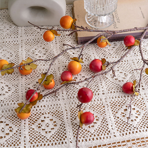 Imitazione frutta Mini cachi verde pianta soggiorno ornamenti decorazione cachi albero di cachi produttore all'ingrosso cachi - Product Image 4