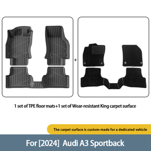 Tapetes Ecológicos Completos de TPE para Auto con Tapete para Maletero, Protector de Respaldo de Asiento, Forros Impermeables Personalizados para <span class=keywords><strong>Audi</strong></span> <span class=keywords><strong>A3</strong></span> <span class=keywords><strong>Sportback</strong></span> 2024 - Product Image 6