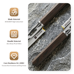 Cuchillo de Chef Gyuto Profesional de 10 Pulgadas, Acero con Alto Contenido de Carbono 5Cr/7Cr17Mo/9Cr18MoV/VG10/AUS10, 58HRC, Mango de <span class=keywords><strong>Madera</strong></span> de Ébano - Product Image 2