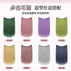 Shengjitoranfaliang Extension de cheveux monobloc, lisse, teinte dégradée, résistante à la chaleur, pour femmes, pour un volume accru - Product Image 5