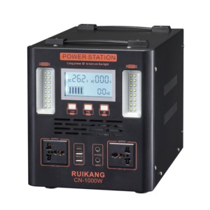 Portable 1000W Lithium Ion Station 1200W Générateur de panneau solaire rechargeable d'urgence LED Voitures de charge sans fil à onde sinusoïdale pure - Product Image 1