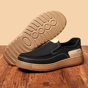 Chaussures en toile pour hommes, à enfiler, bout rond, doublure en maille respirante, semelle extérieure en caoutchouc, pour l'été, décontractées - Product Image 2
