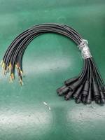 Connecteur femelle étanche M12 6 broches en cuivre avec câble plat en PVC de 15 cm 60V 26AWG IP68 pour l'industrie automobile et l'éclairage LED