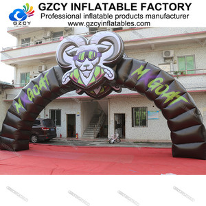Arche publicitaire gonflable personnalisée entièrement noire, imperméable, imprimée UV, avec ventilateur intégré pour événements sportifs - Product Image 5